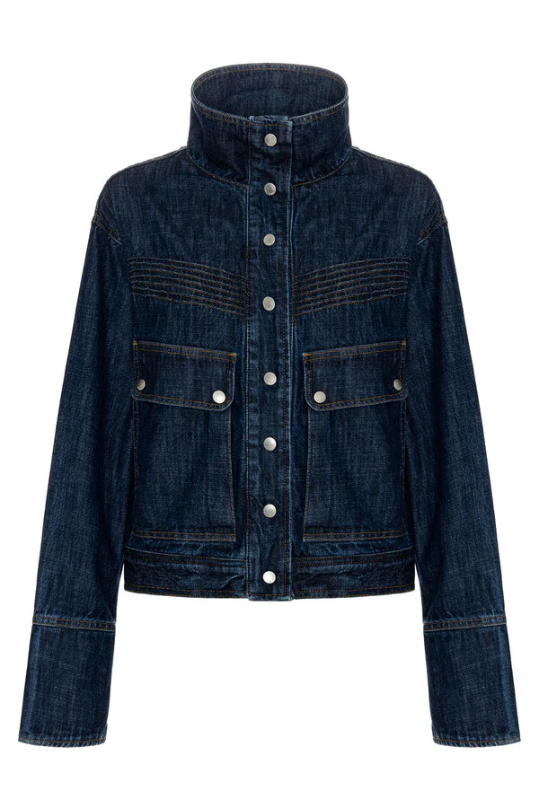Jaqueta Aviator Jeans Médio