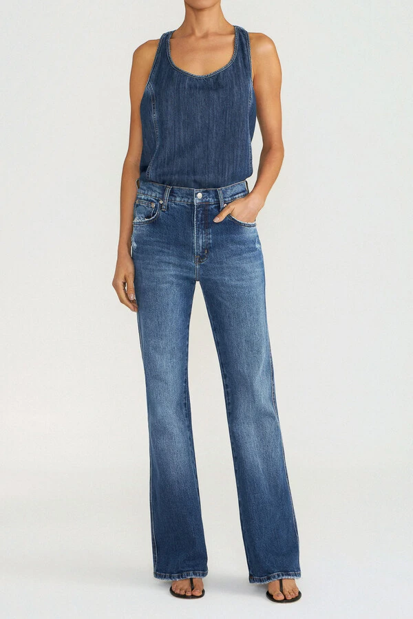 Calça 70'S Stretch Jeans Escuro