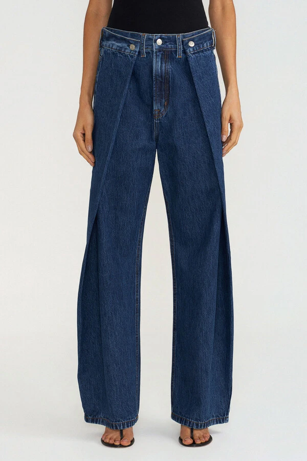 Calça Double Fold Dark Wash Jeans