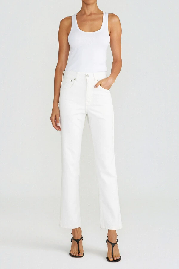 Calça Straight White Denim