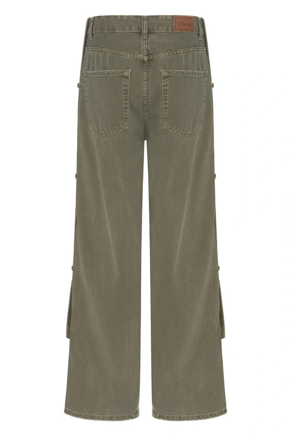 Calça Baggy Strap Green Denim