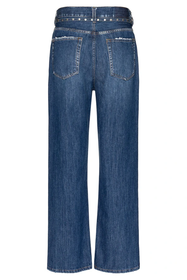Calça Loose Jeans Escuro