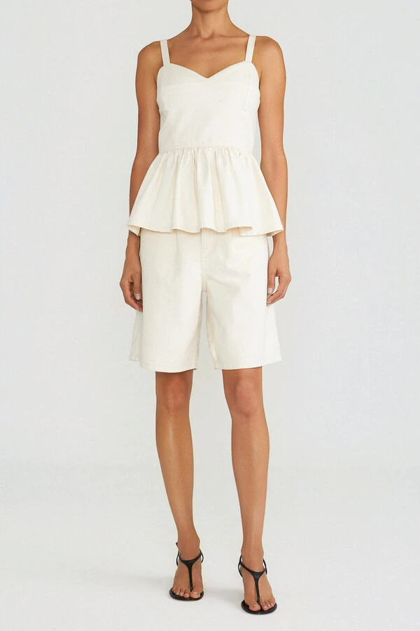 Top Peplum Natural Denim