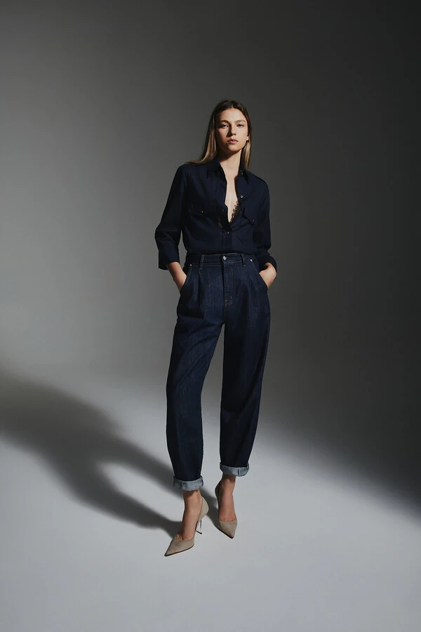 Calça Ballon Raw Denim