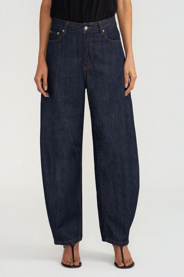 Calça Barrel Raw Denim