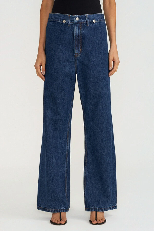 Calça Double Fold Dark Wash Jeans