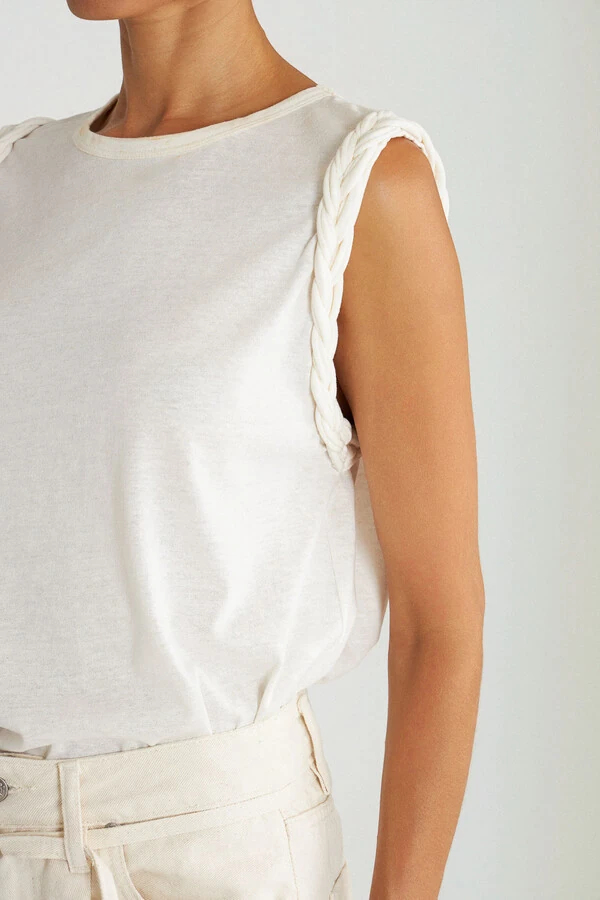 Blusa Helena Malha Linho Off