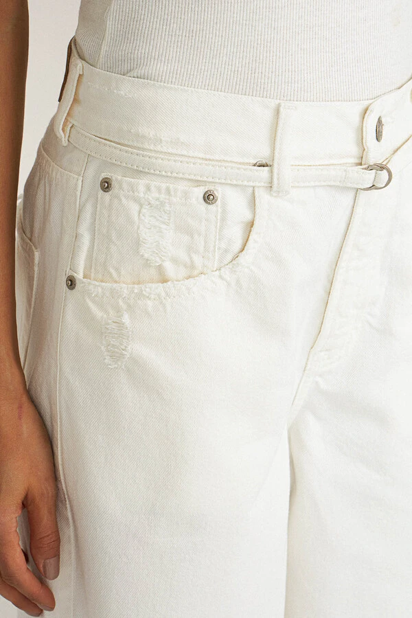 Jorts Loose White Denim