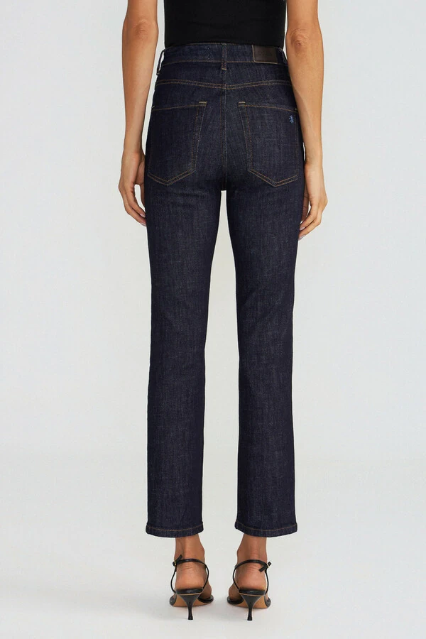 Calça Cropped Zip Raw Denim