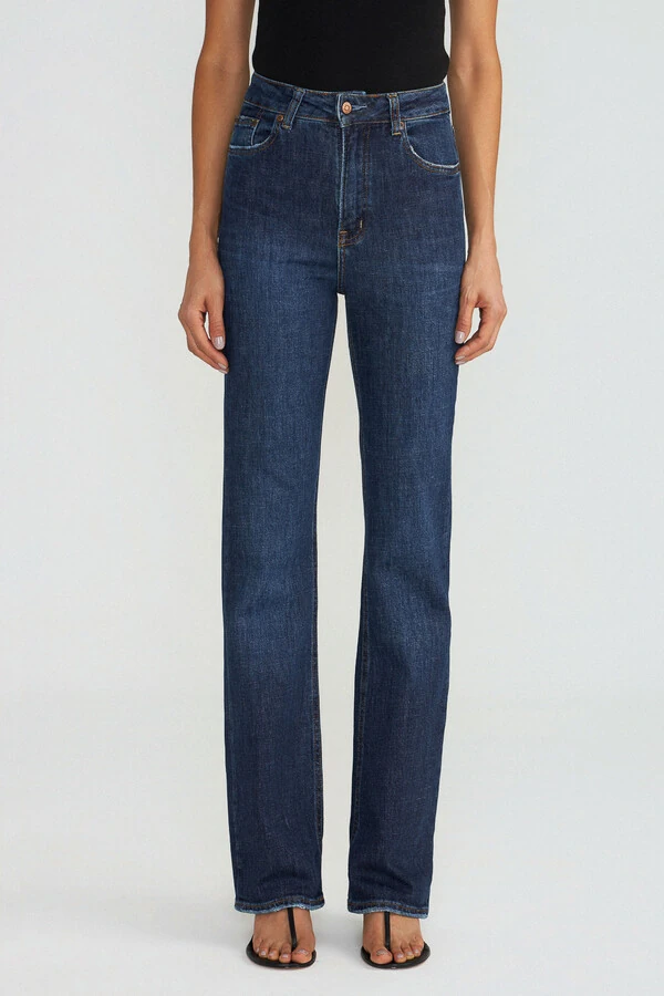 Calça Bootleg Jeans Escuro