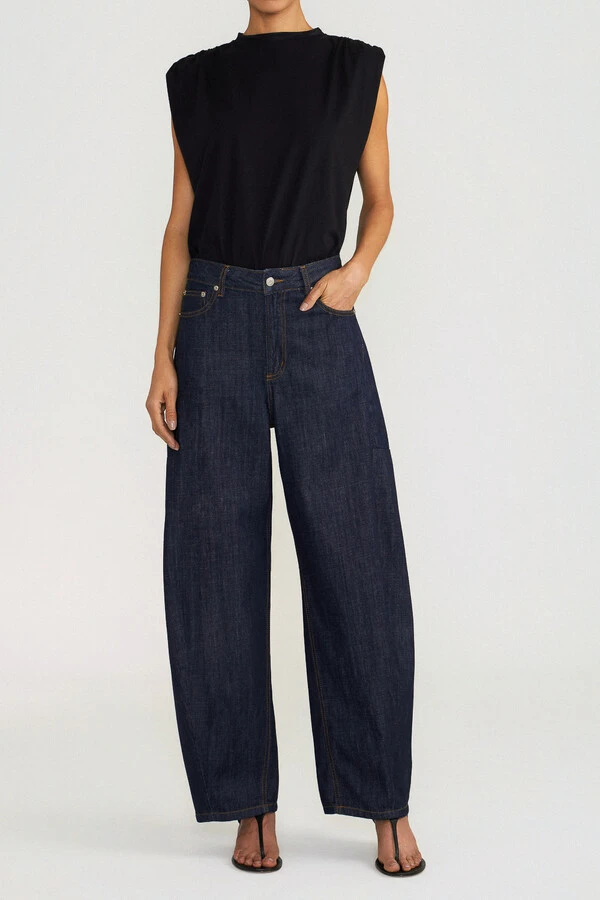 Calça Barrel Raw Denim