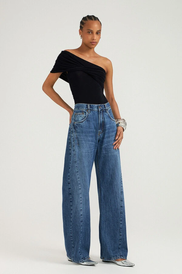 Calça Wide Curve Jeans Escuro