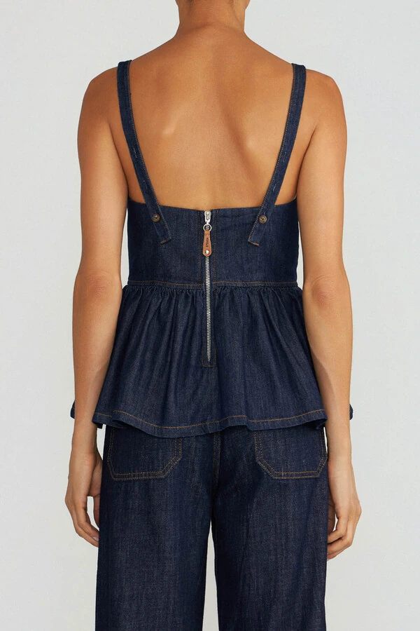 Top Peplum Raw Denim