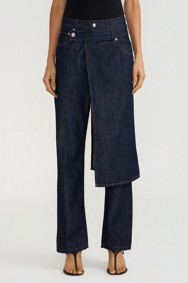 Calça Straight Skirt Raw Denim