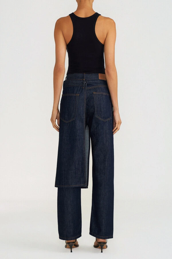 Calça Straight Skirt Raw Denim