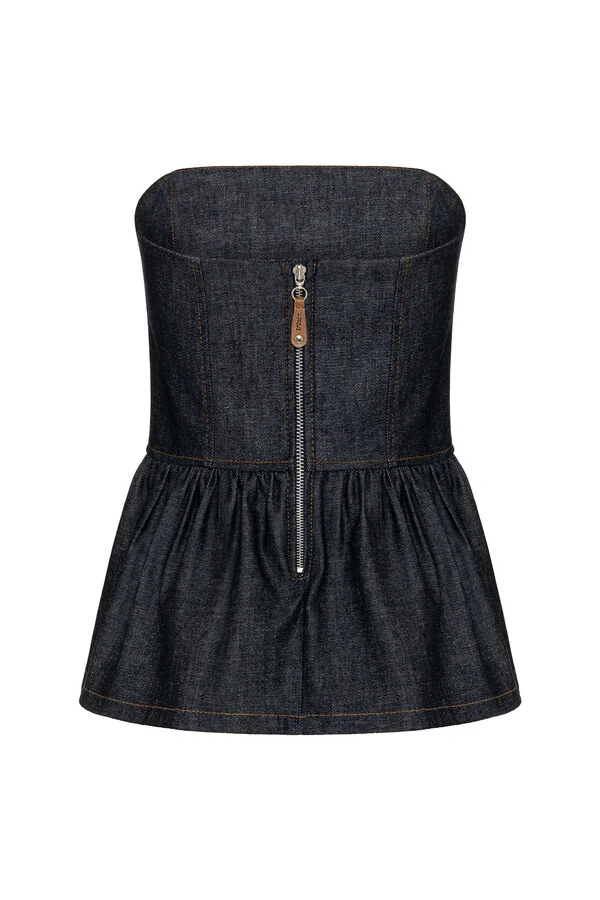 Top Peplum No Wash Denim