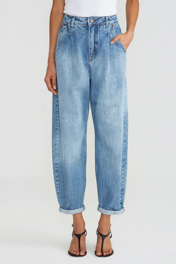 Calça Balloon Jeans Medio