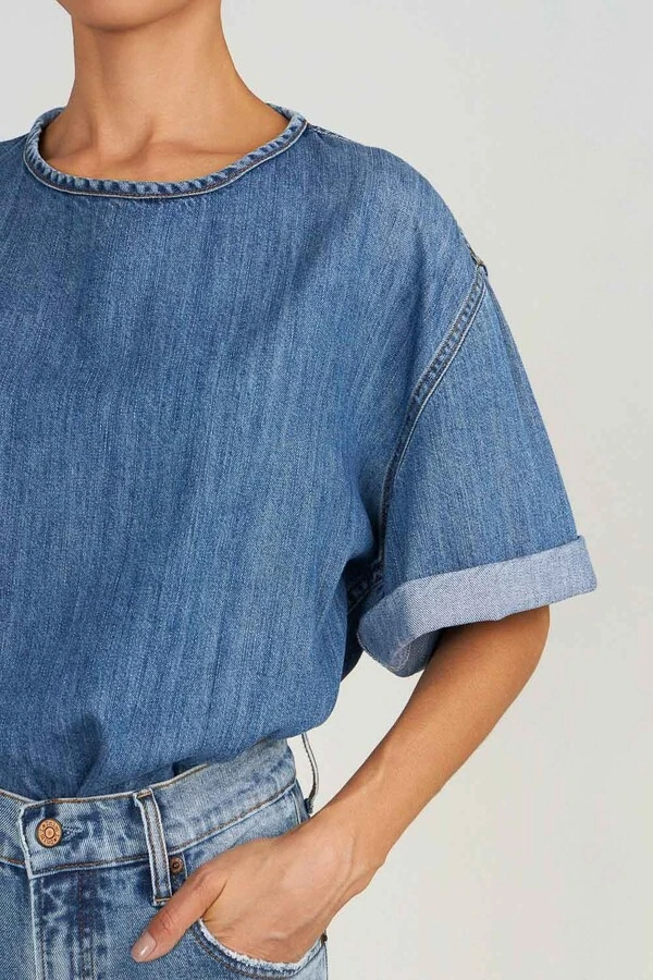 T-Shirt Oversized Jeans Médio