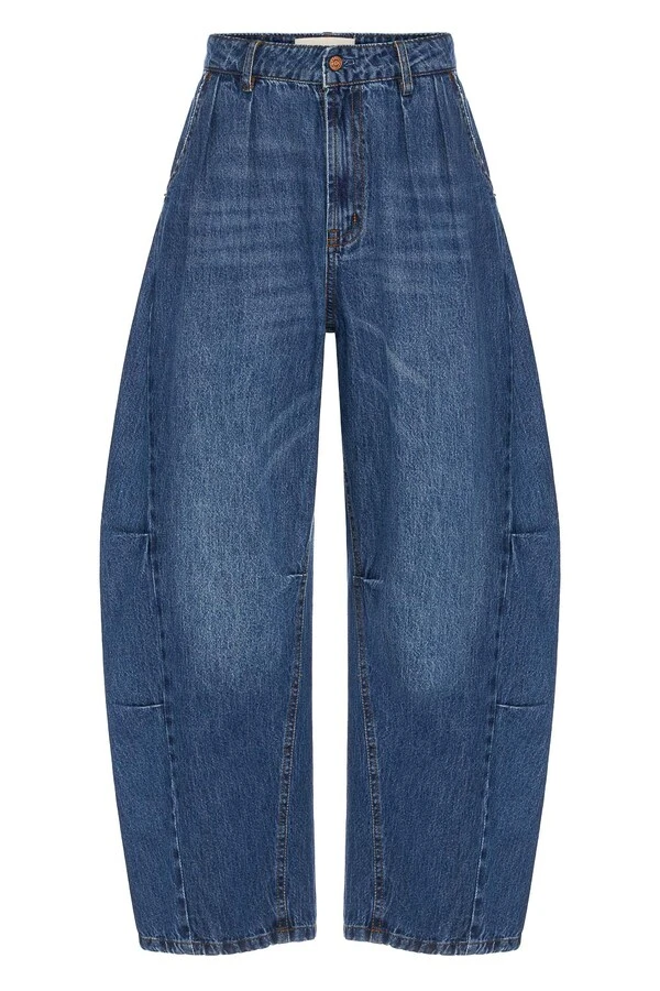 Calça Tailor Barrel Jeans Escuro