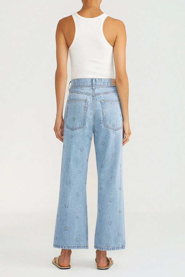 Calça Loose Cropped Asterisco Jeans Vintage