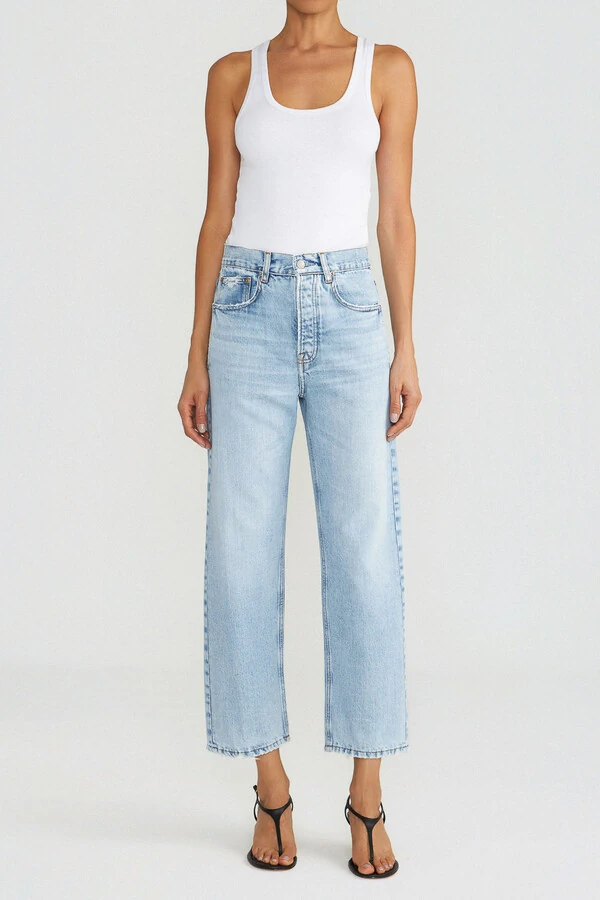 Calça Wide Leg Cropped Jeans Vintage