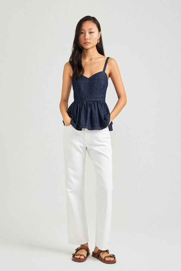 Top Paplum Raw Denim