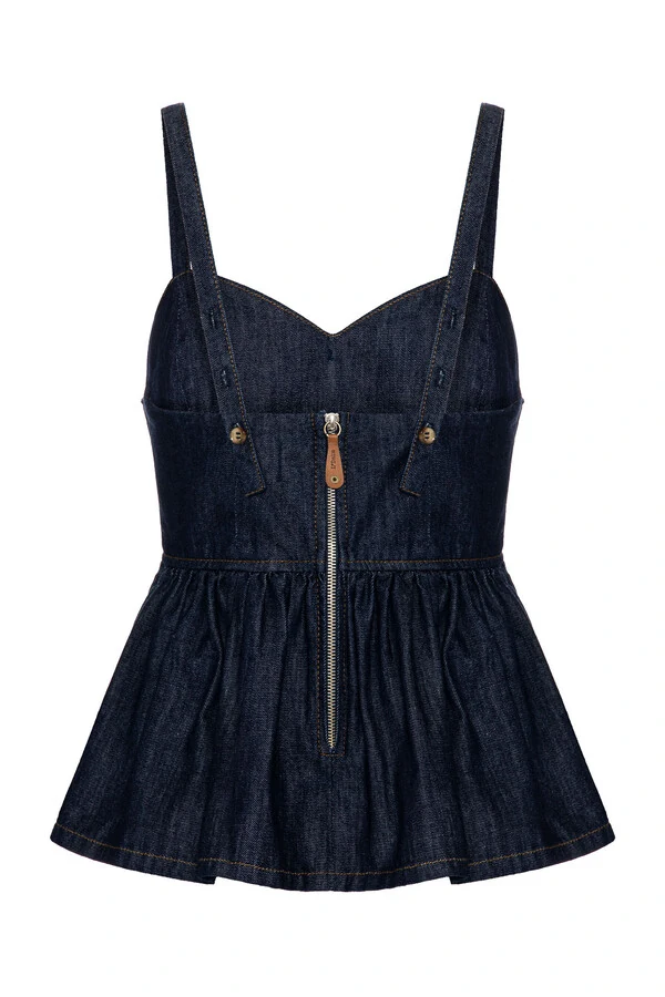 Top Paplum Raw Denim