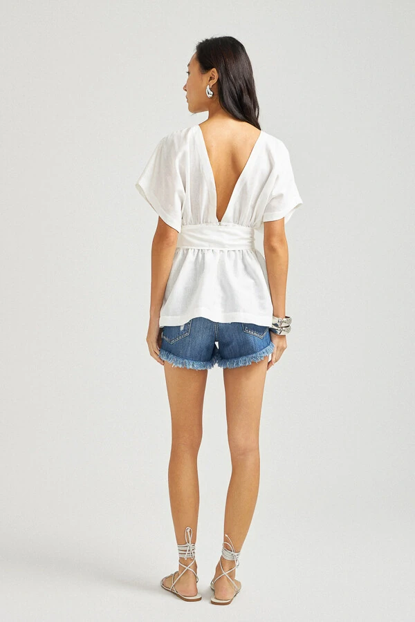 Blusa Venus Cambraia De Linho Off