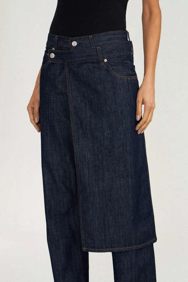Calça Straight Skirt Raw Denim