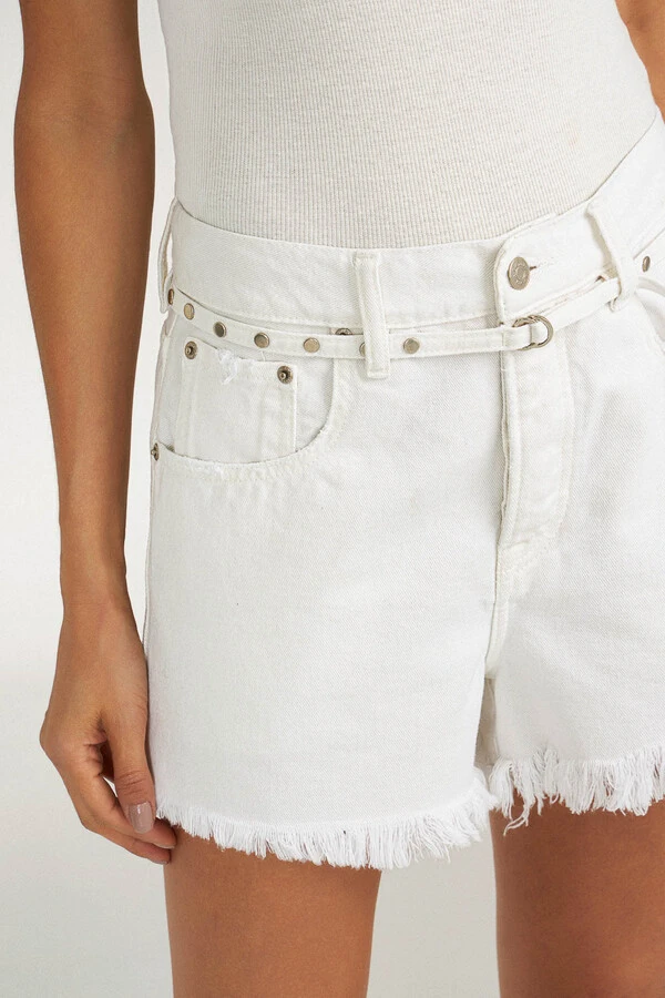 Shorts Loose White Denim