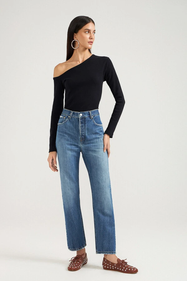 Calça Boyfriend Jeans Escuro