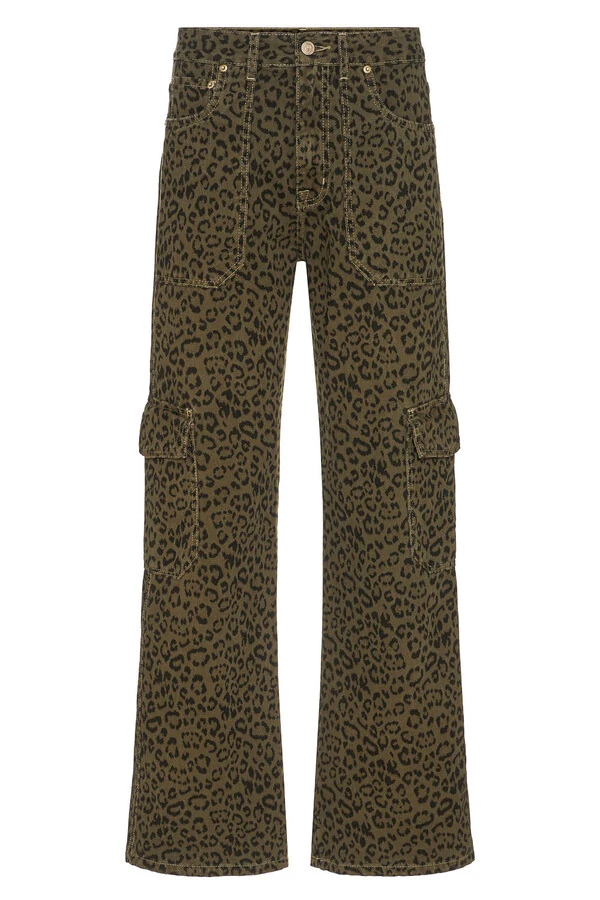 Calça Loose Cargo Onça Green Denim