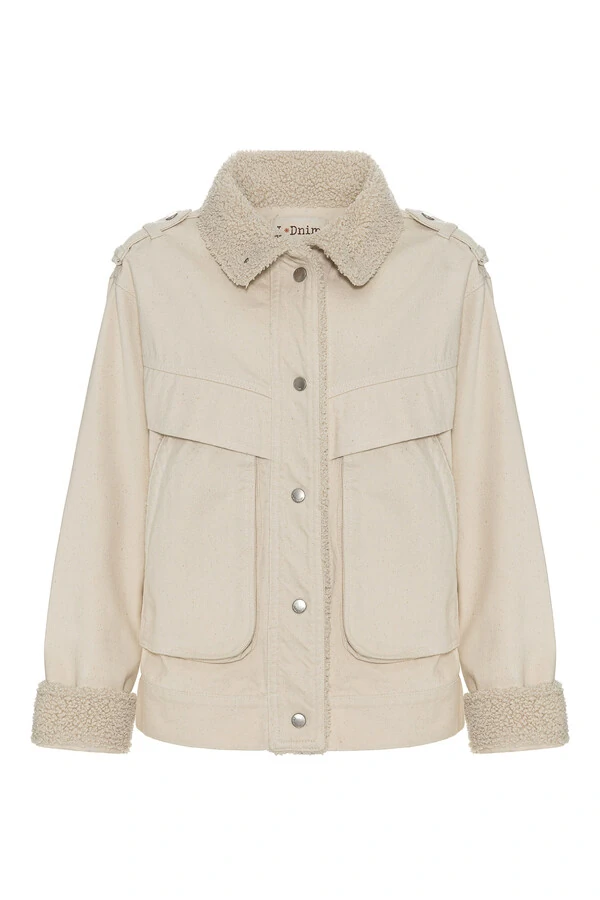 Jaqueta Aviator Sherpa Natural Denim