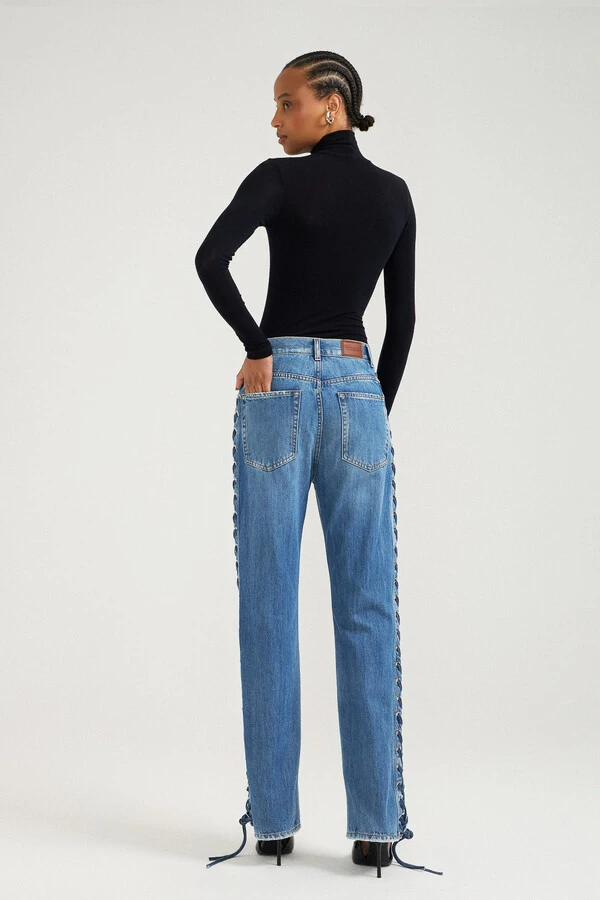 Calça 90'S Laces Jeans Médio