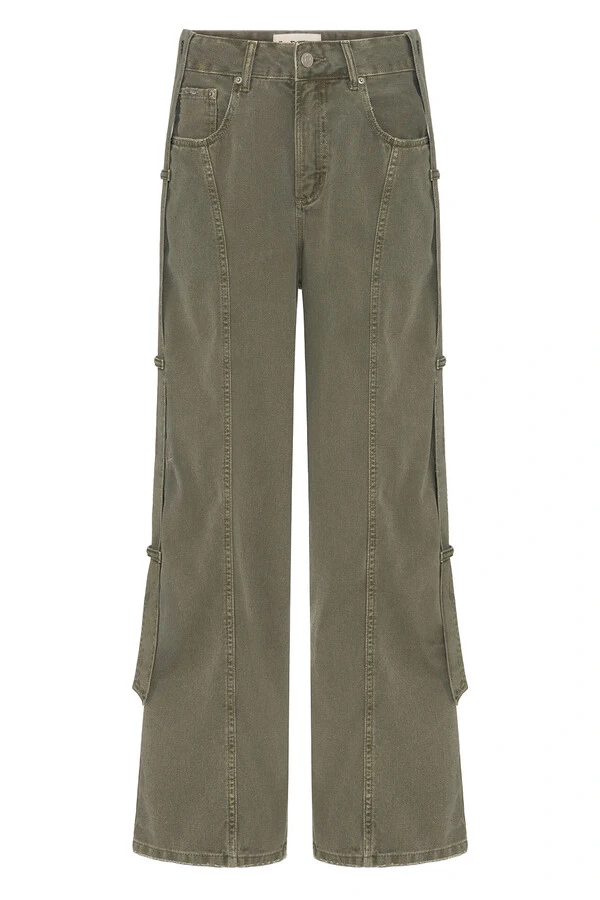 Calça Baggy Strap Green Denim