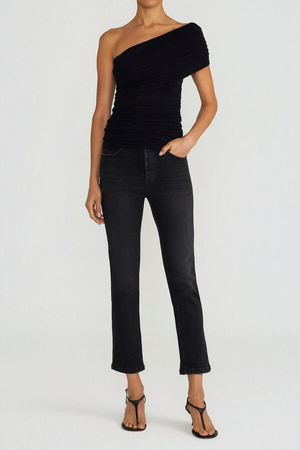Calça Cropped Zip Black Jeans