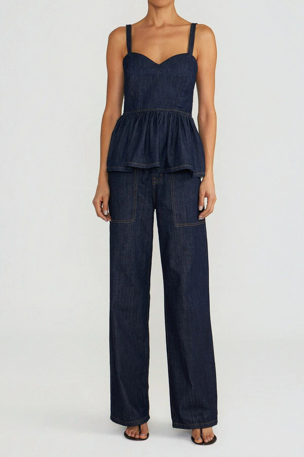 Top Peplum Raw Denim