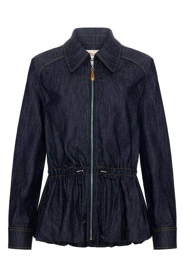 Jaqueta Peplum Raw Denim
