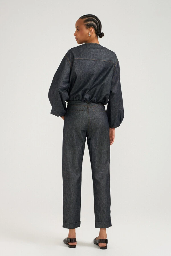 Jaqueta Bomber No Wash Denim