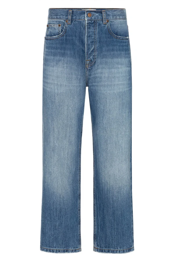 Calça Wide Leg Cropped Jeans Escuro