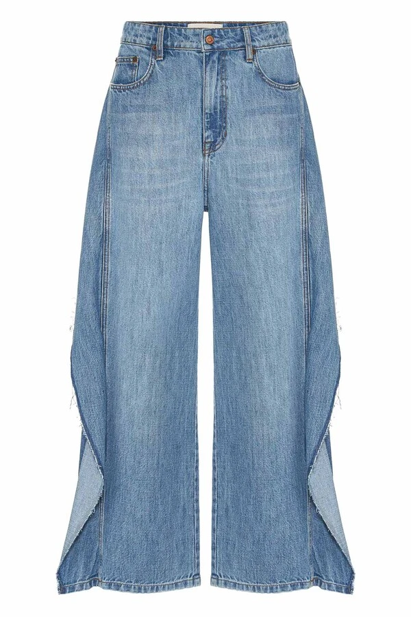 Calça Wide Flow Jeans Médio