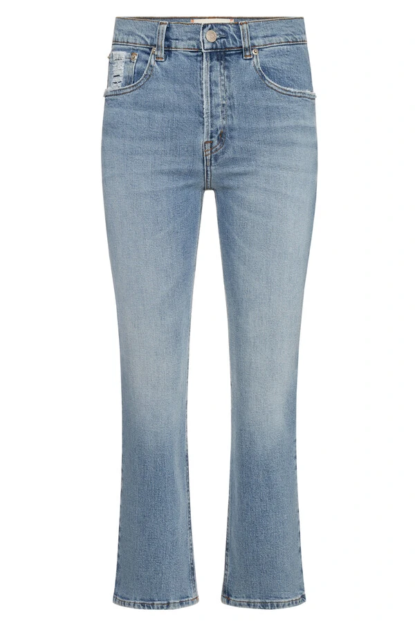 Calça Cropped Zip Jeans Vintage