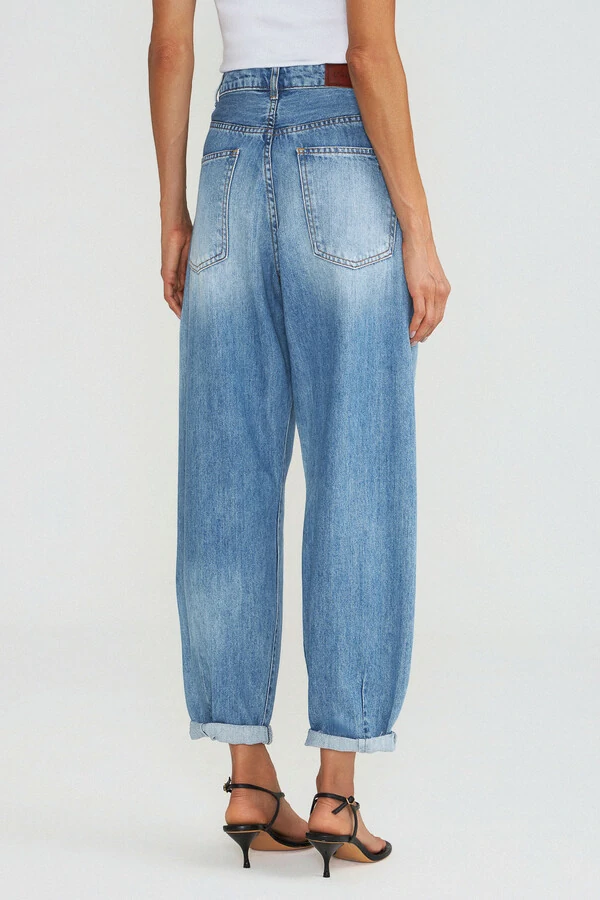 Calça Balloon Jeans Medio