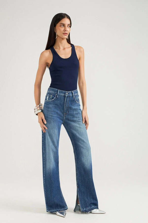 Calça 90'S Jeans Escuro