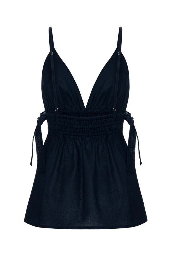 Top Capri Cambraia Marinho
