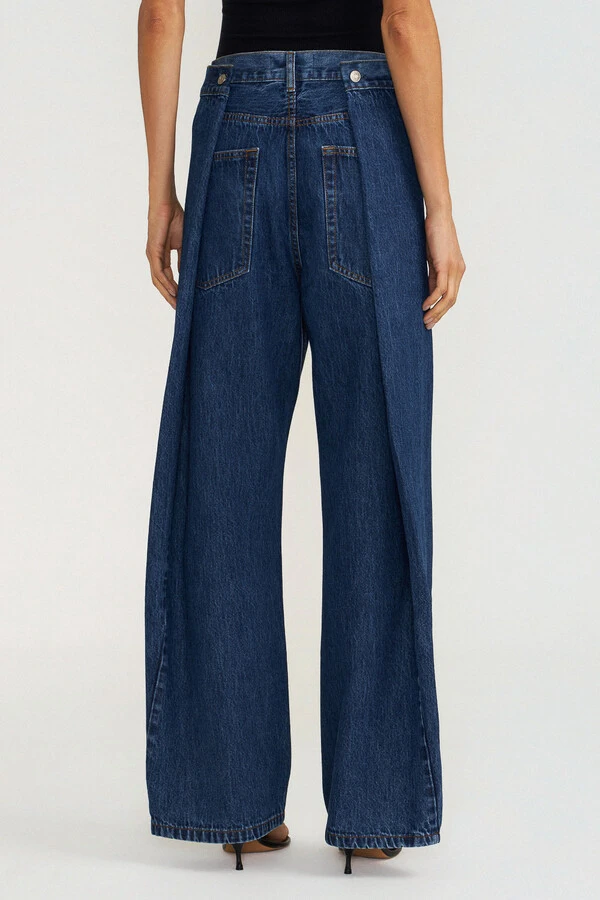 Calça Double Fold Dark Wash Jeans