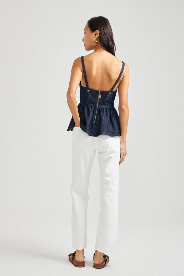 Top Paplum Raw Denim