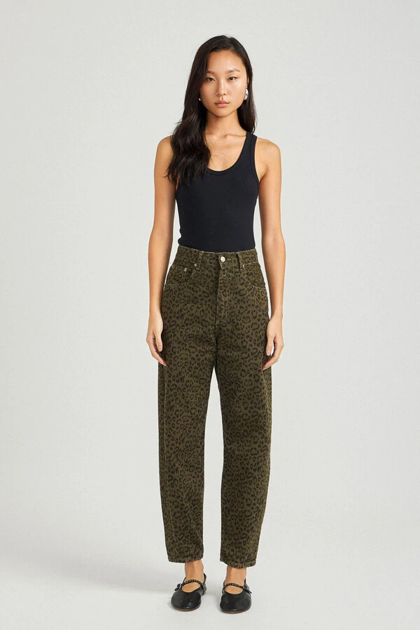 Calça Balloon Onça Green Denim