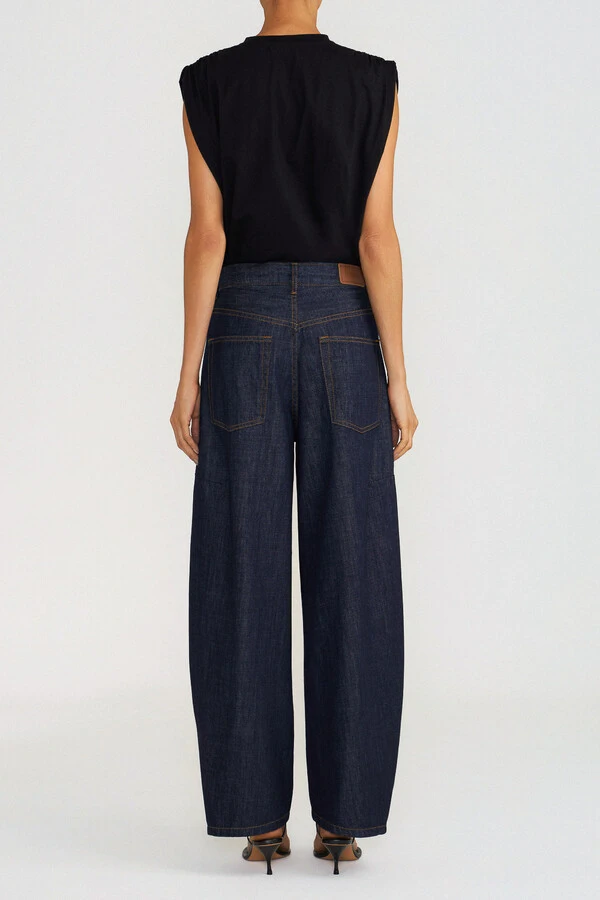 Calça Barrel Raw Denim