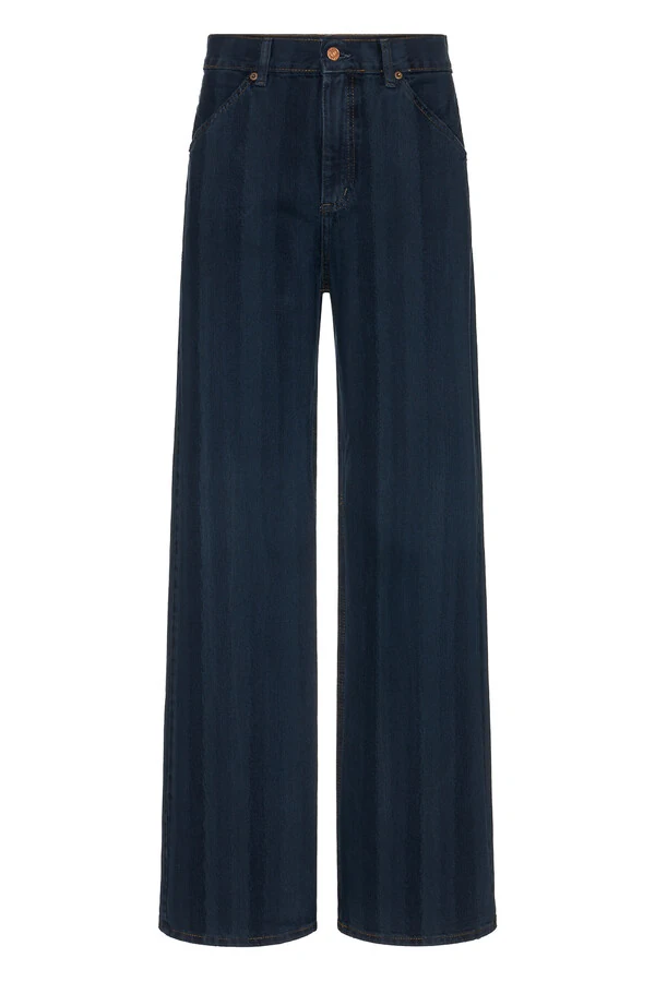 Calça Long Fit Navy Denim